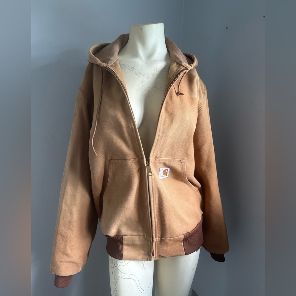 Carhartt Brown Zip-Up jacket coat distressed